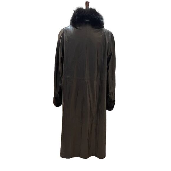 Zinman 52" Full Length Sheared Mink Fur Full Leather Reversible Coat 14 BRN/BLK - Picture 9 of 13